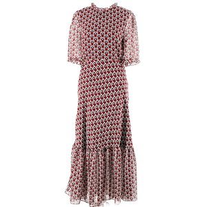 Zara midi length dress with ruffles at neck